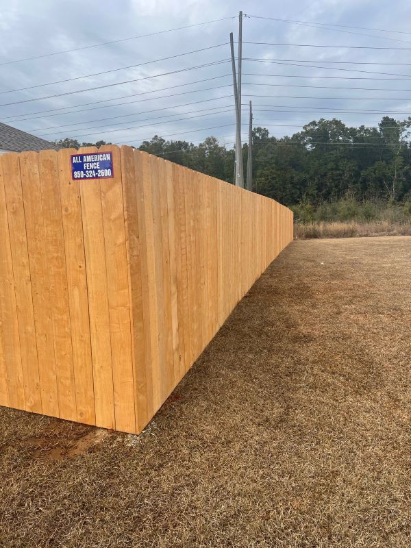Custom wood privacy fence installation