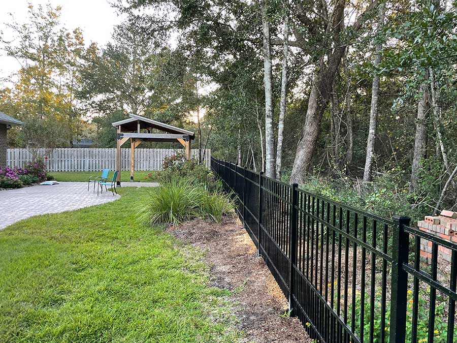 Four-Rail Aluminium Fence in Nature Trail Using Jerith SafteyPup Pickets