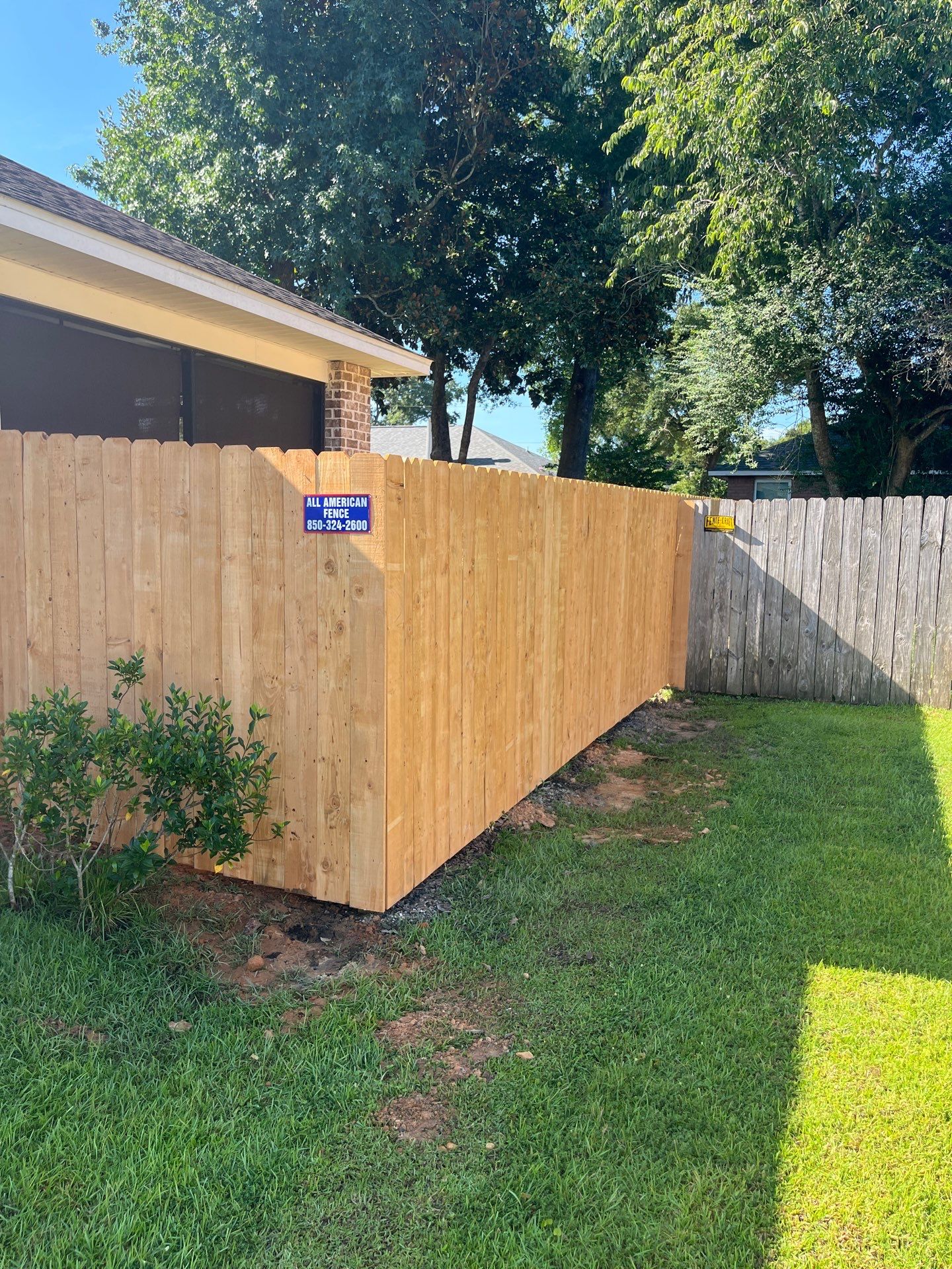 Fresh new wood privacy fence installed in Pensacola