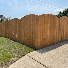 Scalloped-Top Wood Privacy Fence Installation 4