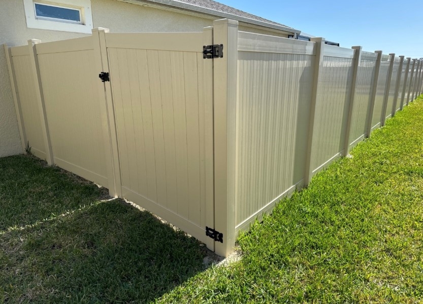 Vinyl Tan Top Quality Fencing in Cape Coral, FL